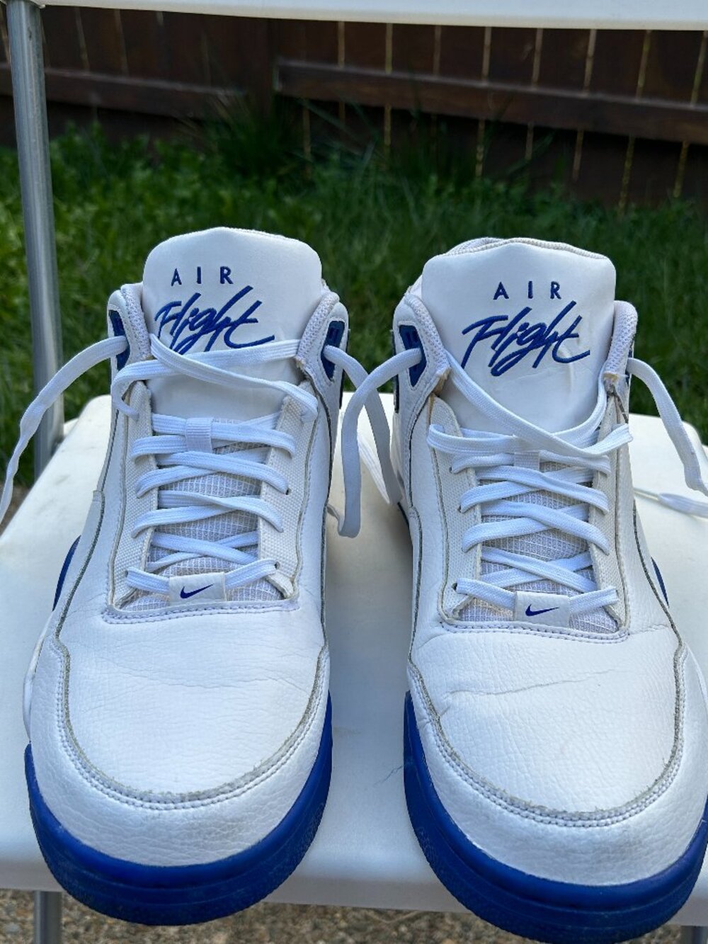 Nike Air Flight 89 White Game Royal BQ4212-103 Men Size 14 Athletic Sneakers